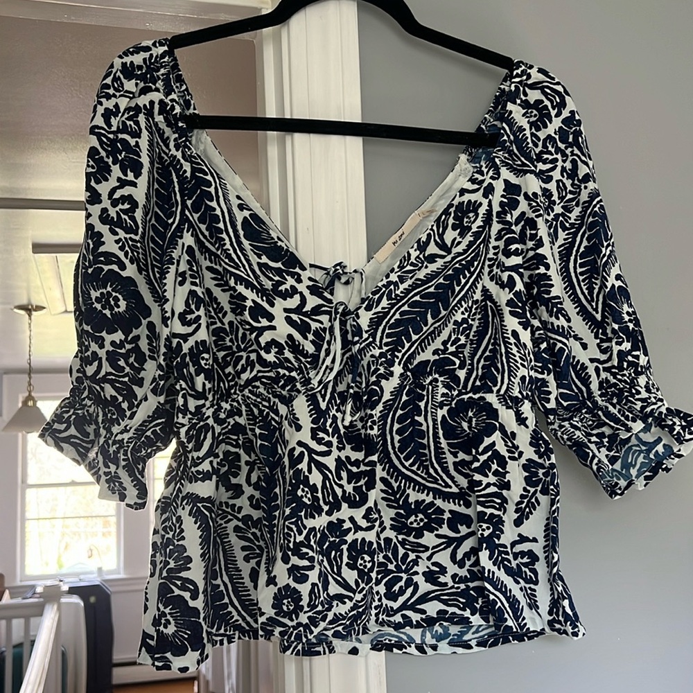 Francesca’s Blue and White Blouse